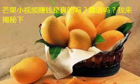 芒果小视频赚钱是真的吗?靠谱吗?我来揭秘下