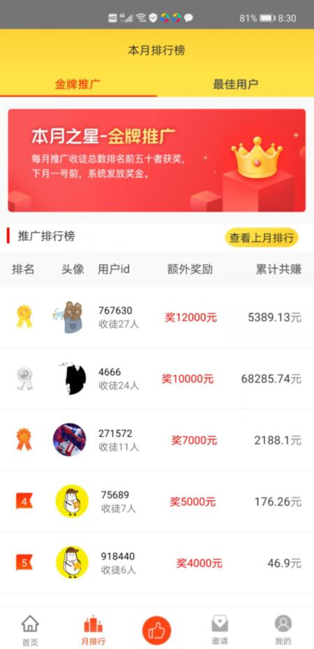 小白赚钱排行榜