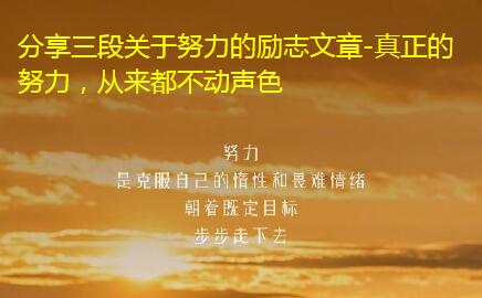 分享三段关于努力的励志文章-真正的努力,从来都不动声色