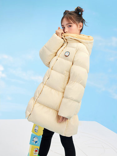 Goldfarm高梵&哆啦A梦联名 2021女童中大童加厚长款羽绒服G3211157